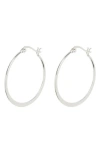 Argento Vivo Large Flat Hoop Earrings In Silver