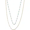 Argento Vivo Sterling Silver Layered 18k Gold Plate Sterling Silver Singapore Chain Necklace