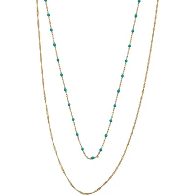 Argento Vivo Sterling Silver Layered 18k Gold Plate Sterling Silver Singapore Chain Necklace