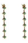 Argento Vivo Sterling Silver Linear Cubic Zirconia Drop Earrings