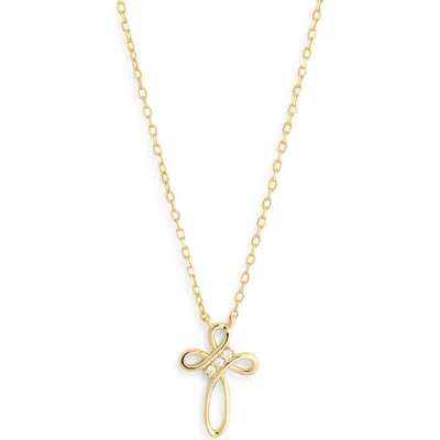 Argento Vivo Sterling Silver Loop Infinity Cross Necklace In Gold