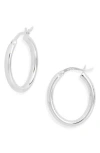 Argento Vivo Sterling Silver Medium Oval Hoop Earrings In Silver