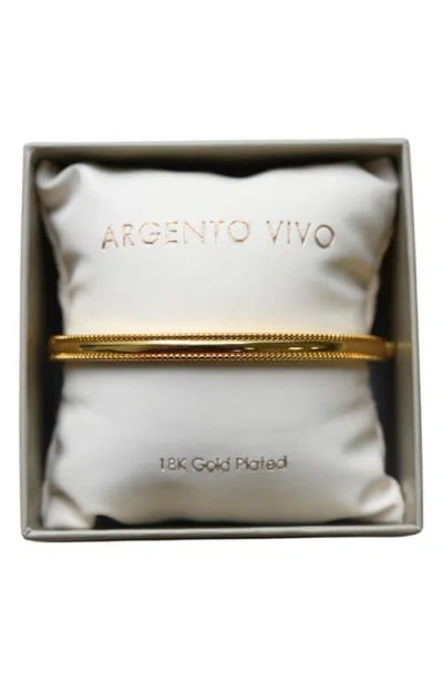 Argento Vivo Sterling Silver Milgrain Cuff In Gold