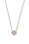 Argento Vivo Sterling Silver Mini Clover Mother-of-pearl Pendant Necklace In Gold