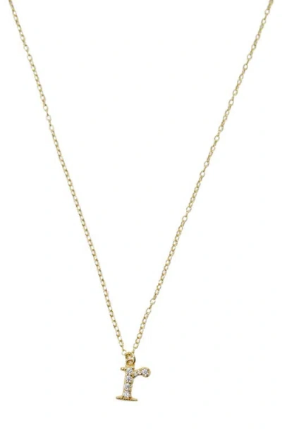 Argento Vivo Sterling Silver Mini Pavé Initial Necklace In Gold
