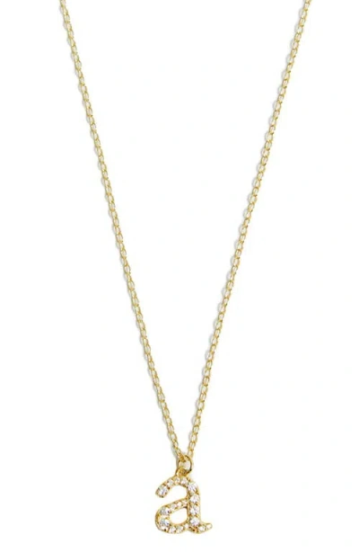 Argento Vivo Sterling Silver Mini Pavé Initial Necklace In Gold