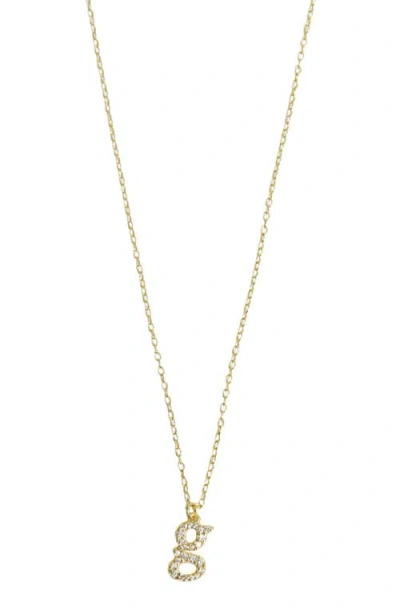 Argento Vivo Sterling Silver Mini Pavé Initial Necklace In Gold