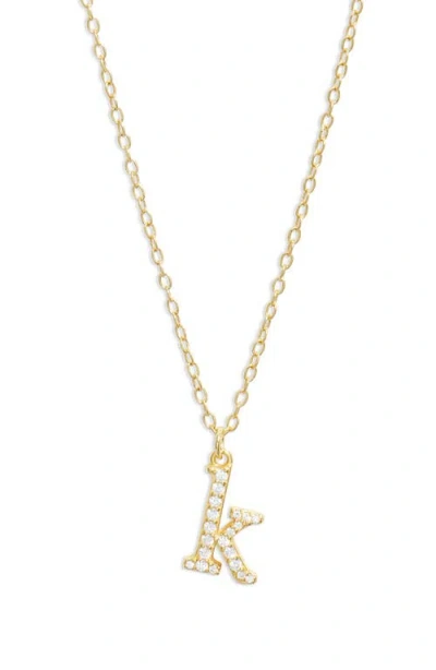 Argento Vivo Sterling Silver Mini Pavé Initial Necklace In Gold