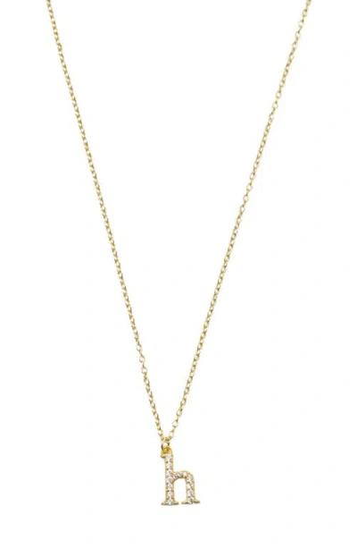 Argento Vivo Sterling Silver Mini Pavé Initial Necklace In Gold