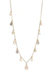 Argento Vivo Sterling Silver Mother-of-pearl & Cubic Zirconia Teardrop Charm Necklace In Gold