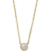 Argento Vivo Sterling Silver Mother-of-pearl Circle Pendant Necklace In Gold