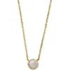 Argento Vivo Sterling Silver Mother-of-pearl Circle Pendant Necklace In Gold