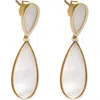 Argento Vivo Sterling Silver Mother-of-pearl Drop Earrings In Gold/mother Of Pearl