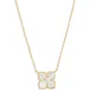 Argento Vivo Sterling Silver Mother Of Pearl Flower Pendant Necklace In Gold