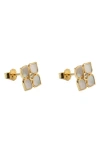 Argento Vivo Sterling Silver Mother Of Pearl Flower Stud Earrings