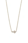 Argento Vivo Sterling Silver Mother-of-pearl Sideways Cross Pendant Necklace