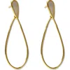 ARGENTO VIVO STERLING SILVER ARGENTO VIVO STERLING SILVER MOTHER-OF-PEARL TEARDROP HOOP EARRINGS