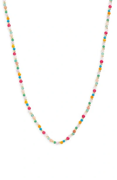 Argento Vivo Sterling Silver Multicolor Beaded Necklace In Pink