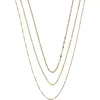 Argento Vivo Sterling Silver Multistrand 18k Gold Plate Sterling Silver Layered Necklace