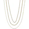 Argento Vivo Sterling Silver Multistrand 18k Gold Plate Sterling Silver Layered Necklace