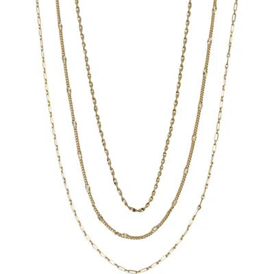 Argento Vivo Sterling Silver Multistrand 18k Gold Plate Sterling Silver Layered Necklace