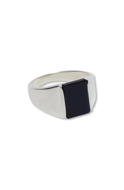 Argento Vivo Sterling Silver Onyx Signet Ring In Silver