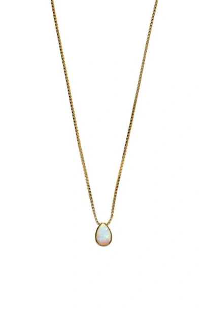 Argento Vivo Sterling Silver Opal Teardrop Pendant Necklace
