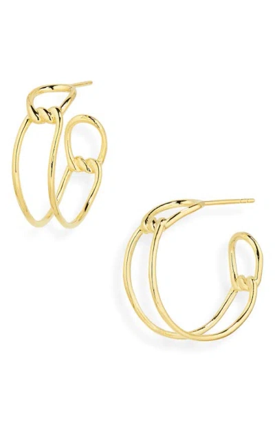Argento Vivo Sterling Silver Open Twist Hoop Earrings In Gold