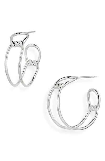 Argento Vivo Sterling Silver Open Twist Hoop Earrings In White