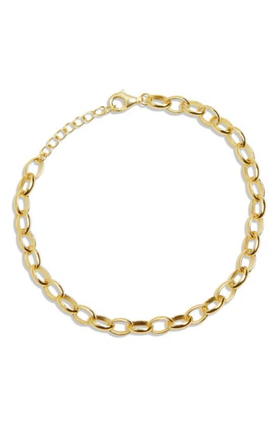 Argento Vivo Sterling Silver Oval Chain Bracelet In Gold