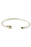 Argento Vivo Sterling Silver Oval Flexible Cuff Bracelet In Gold