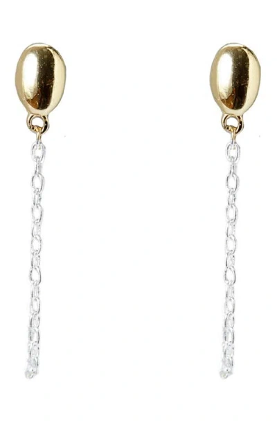 Argento Vivo Sterling Silver Oval Front/back Earrings In Gold/silver