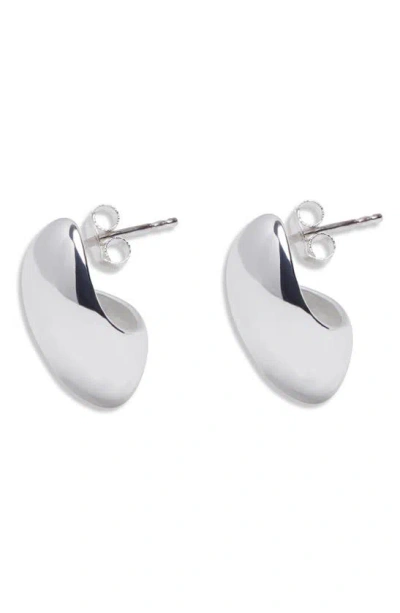 Argento Vivo Sterling Silver Oval Stud Earrings In Metallic
