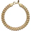 Argento Vivo Sterling Silver Panther 18 Karat Gold Plate Link Bracelet In Gold