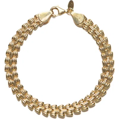 Argento Vivo Sterling Silver Panther 18 Karat Gold Plate Link Bracelet