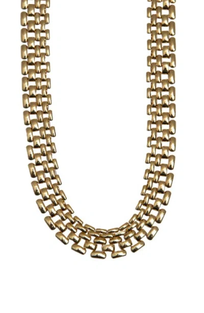 Argento Vivo Sterling Silver Panthera Collar Necklace In Gold