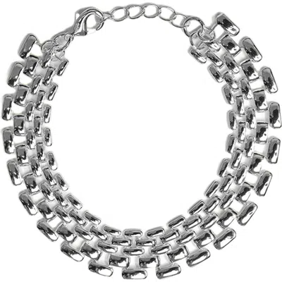 Argento Vivo Sterling Silver Panthera Link Bracelet In Metallic