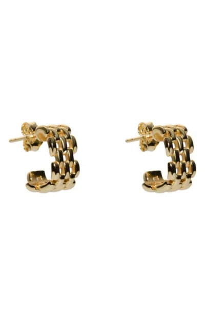 Argento Vivo Sterling Silver Panthera Wide Hoop Earrings In Gold