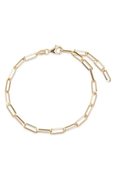 Argento Vivo Sterling Silver Paper Clip Chain Bracelet In Gold