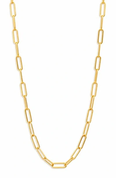 Argento Vivo Sterling Silver Paper Clip Chain Necklace In Gold