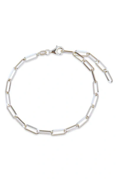 Argento Vivo Sterling Silver Paperclip Bracelet In Metallic