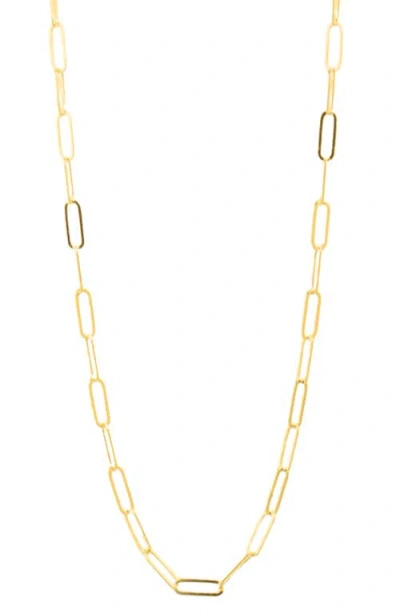 Argento Vivo Sterling Silver Paperclip Chain Necklace In Gold