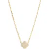 Argento Vivo Sterling Silver Pavè Clover Pendant Necklace In Gold