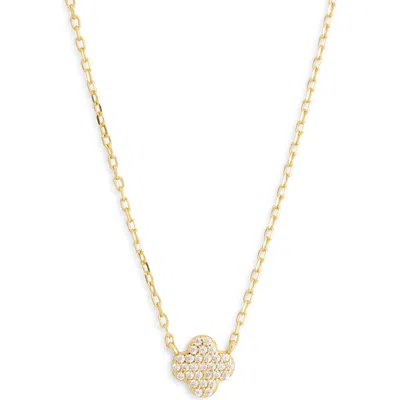Argento Vivo Sterling Silver Pavè Clover Pendant Necklace In Gold