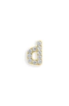 ARGENTO VIVO ARGENTO VIVO STERLING SILVER PAVÉ CUBIC ZIRCONIA INITIAL FLATBACK STUD EARRING