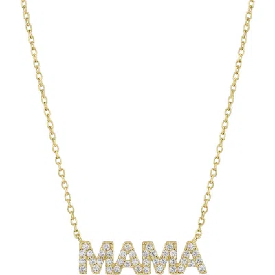 Argento Vivo Sterling Silver Pavé Mama Pendant Necklace In Gold
