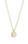 Argento Vivo Sterling Silver Pavè Small Square Pendant Necklace In Gold