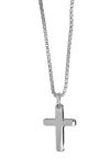 Argento Vivo Sterling Silver Puffed Cross Pendant Necklace In Silver