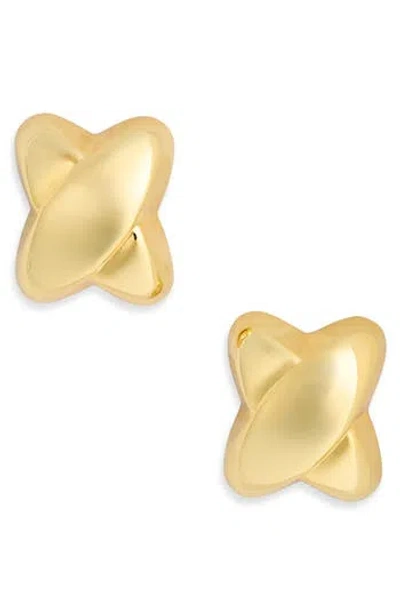 Argento Vivo Sterling Silver Puffy X Stud Earrings In Green