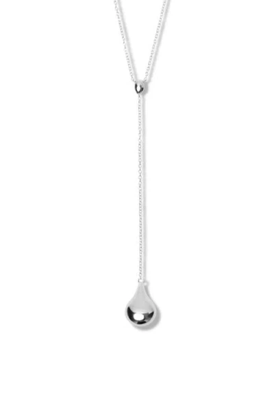 Argento Vivo Sterling Silver Puffy Y-necklace In Metallic